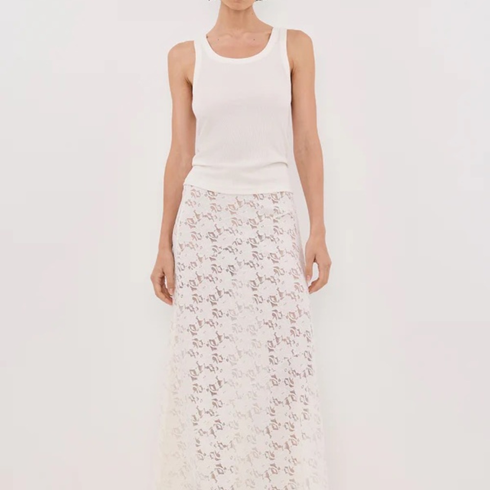 DISSH Loula white lace maxi skirt